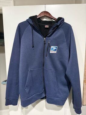 USPS United States Postal Service Full Front Zipper Hoodie Jacket Large